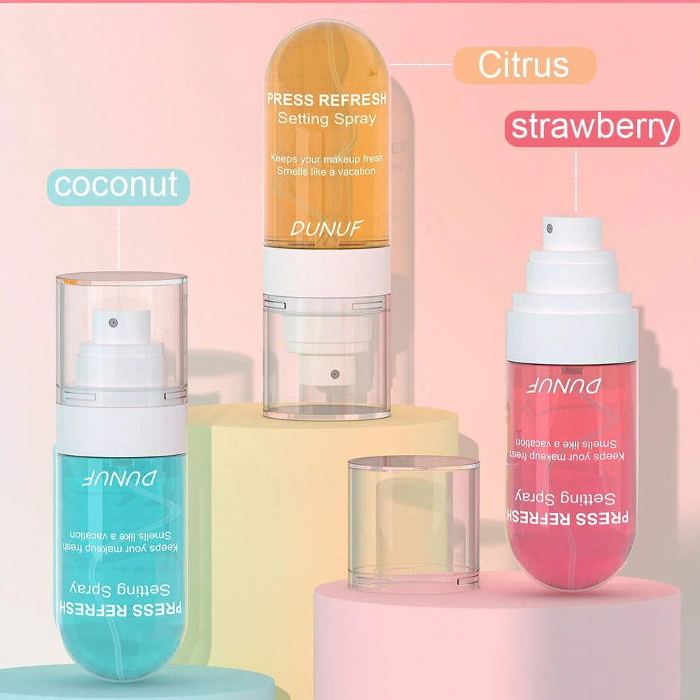 بخاخ إعداد معطر بالفواكه 55 مل، مثبت مكياج مرطب للتحكم في الزيت، بخاخ نهائي للمكياج يدوم طويلاً لجميع أنواع البشرة