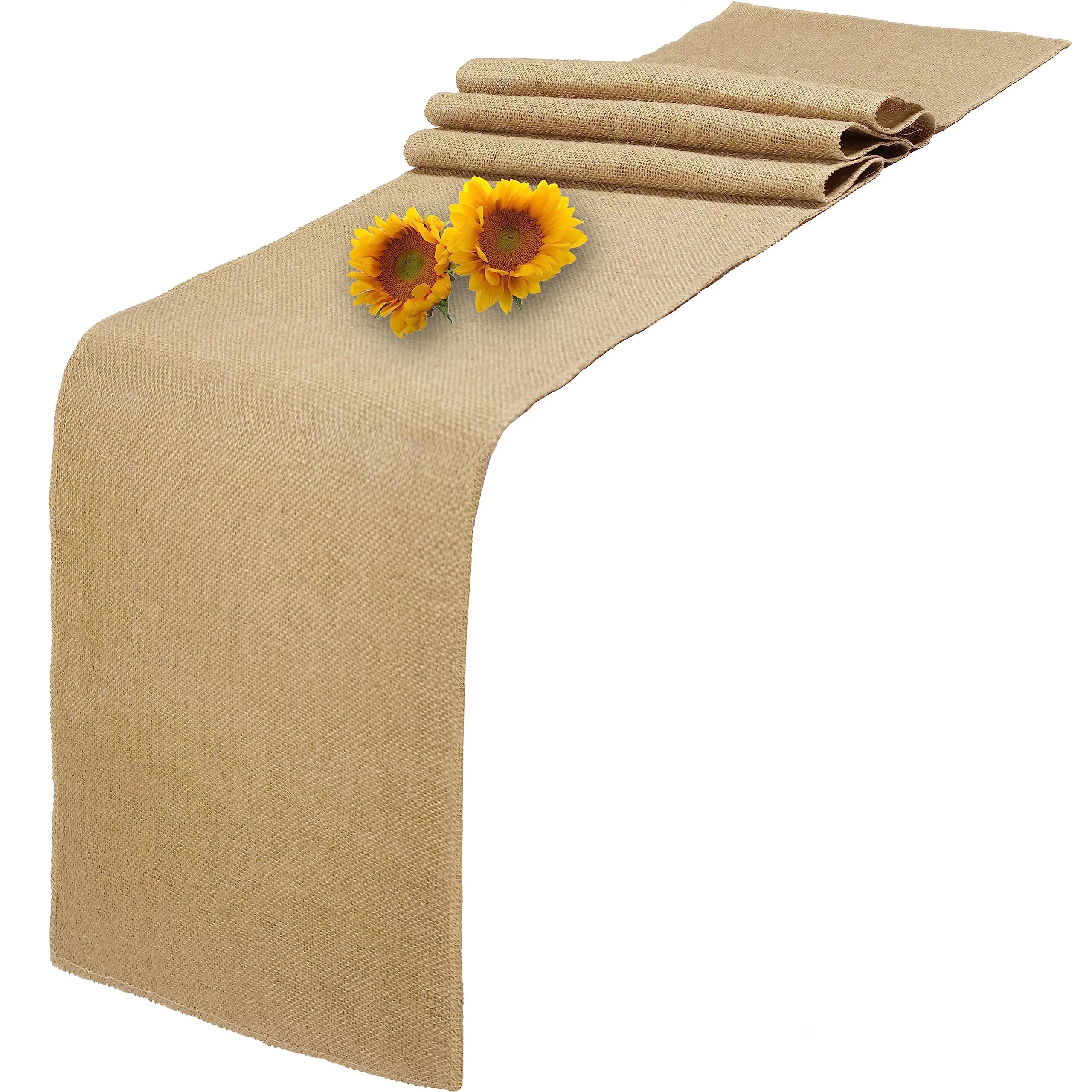 

3 Pack Natural Burlap Table Runners,Rustic Jute Table Runner and Placemats Bulk for Western Wedding Farmhouse Style Table Decor