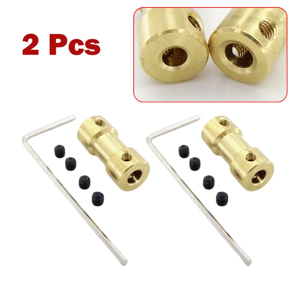 2/2.3/3/3.17mm 2 Pcs Brass Rigid Hexagonal Coupling Motor Shaft Coupler Connector Sleeve For RC Boat Car Robot Car