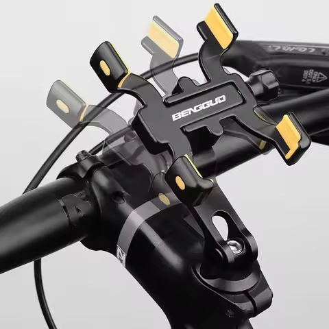 360&deg; Rotating Adjustable Bicycle Phone Holder - Aluminium Alloy Handlebar Bracket for iPhone, Samsung, Huawei (4.7-7.2 Inch)&zwnj;&zwnj;