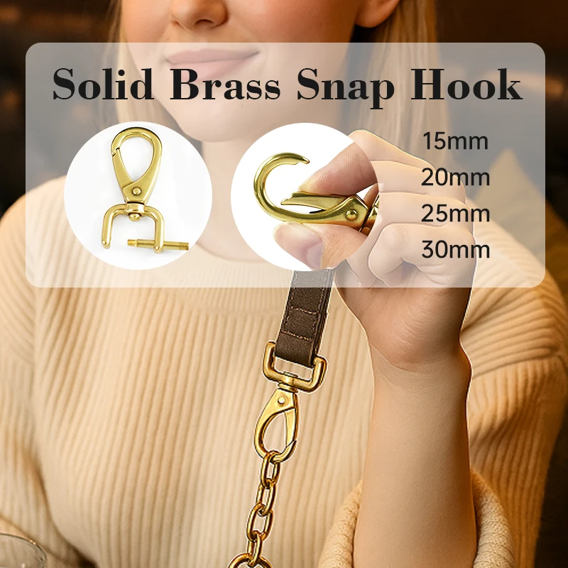 

1-5Pcs 15-40mm Solid Brass Detachable Buckles for Pet Collar Swivel Lobster Buckle Keychain Bag Strap Snap Hook Carabiner Clip