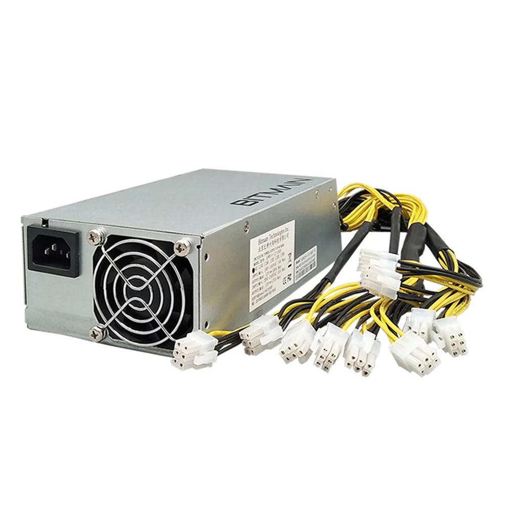 SuperSuper APW7 1800 ワット電源マイニング PSU ビットメイン Antminer S9/L3+/A6/A7/R4/S7/E9 と 10X PCI-E 6Pin Co ホットセール