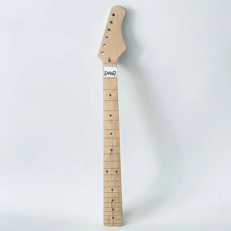 

EN467 Custom Electric Guitar Neck Unfinished for Tremolo Model 6 String ST Guitar DIY No Paint No Frets with Damages