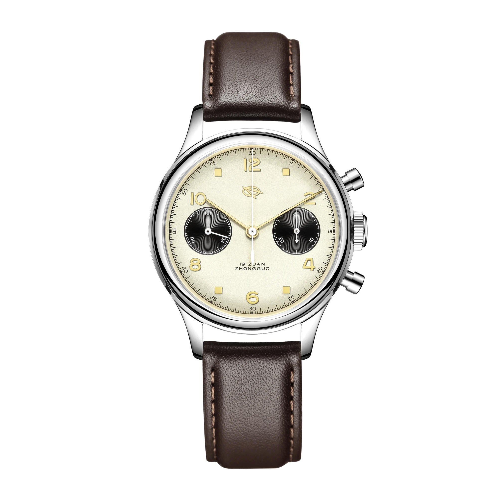 남성용 SEAKOSS 기계식 시계 파일럿 크로노그래프 38mm 오리지널 1963 st1901 무브먼트 핸드 와인딩 사파이어 레트로 남성용 시계