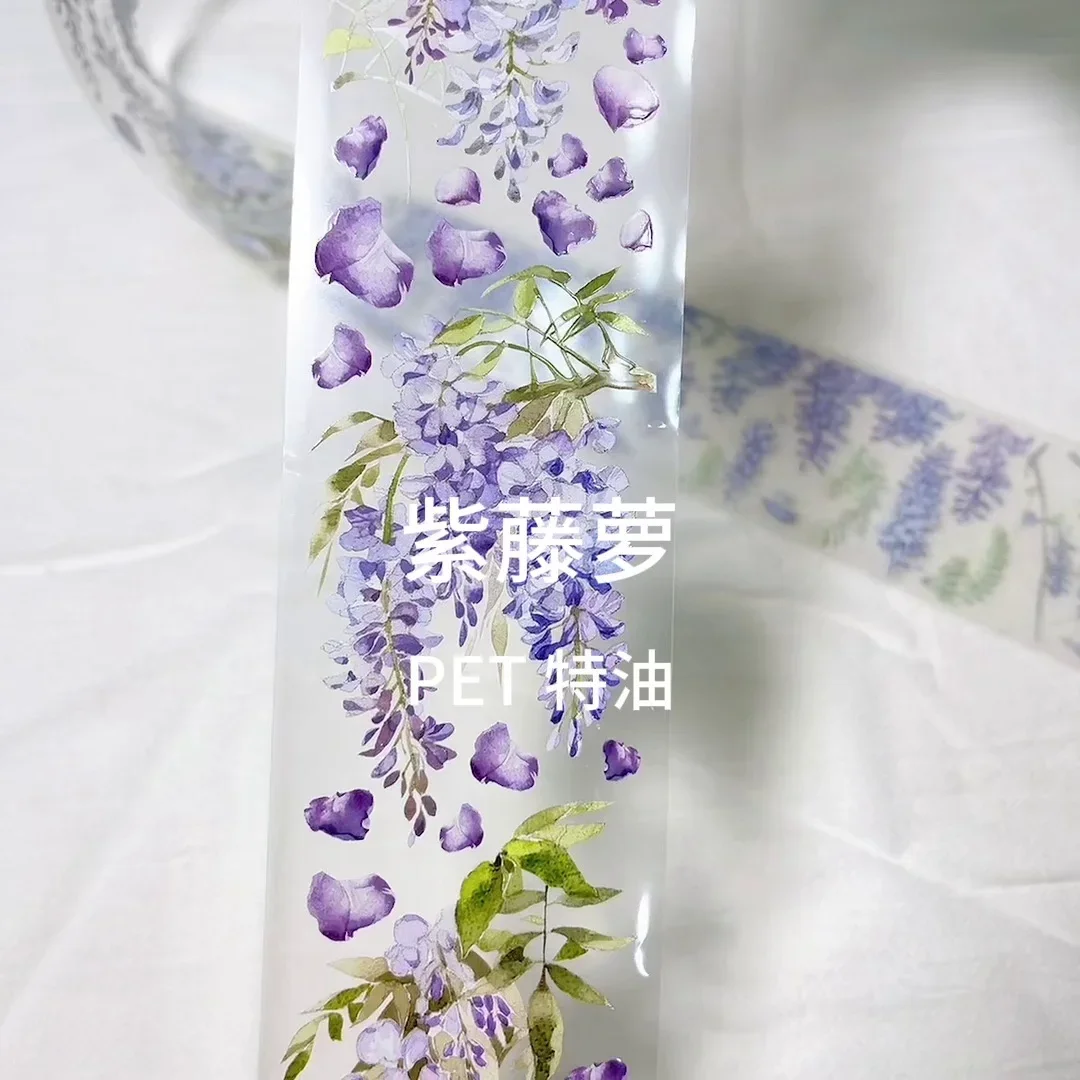 5M Blauweregen Bloemen Huisdier Washi Plakband Rol