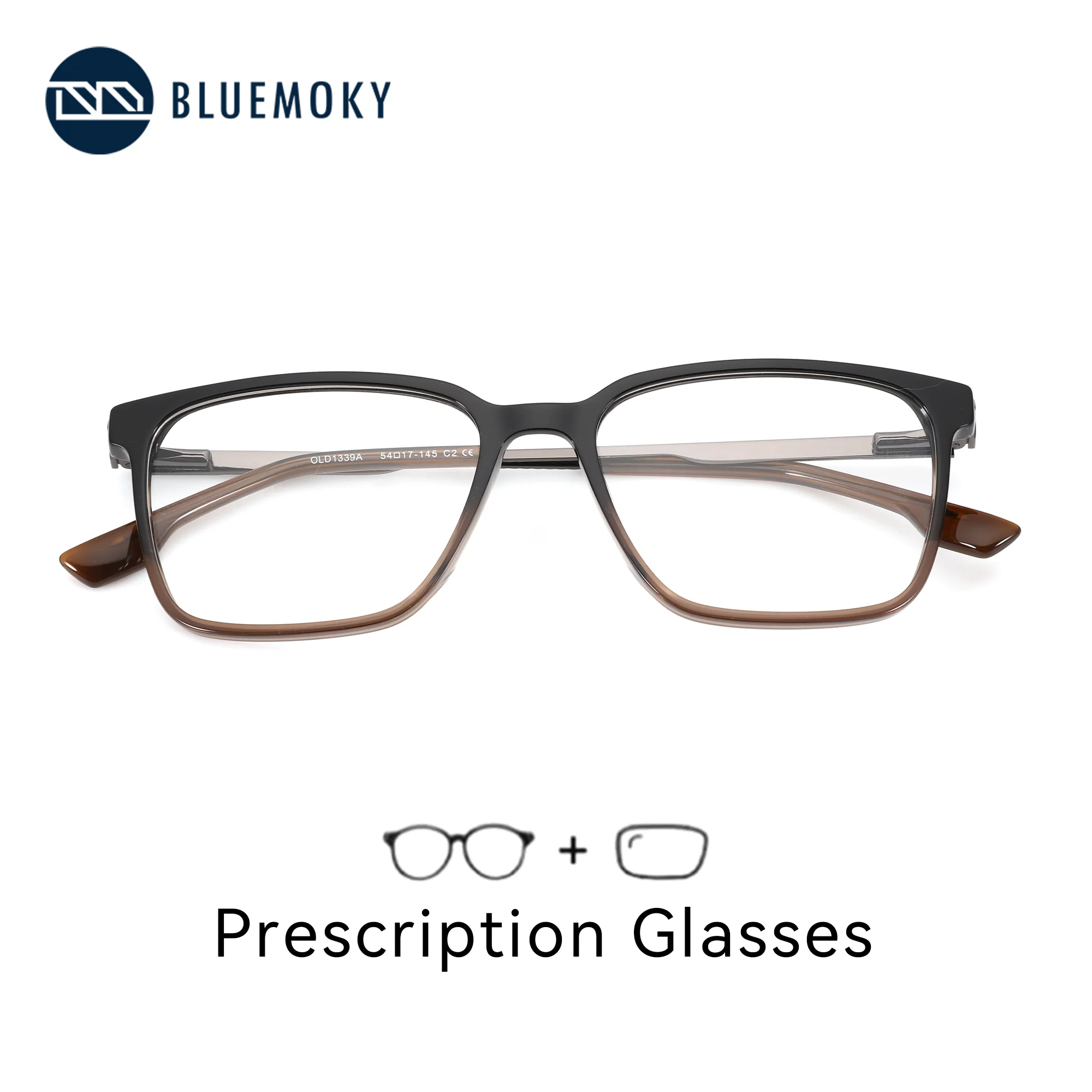 BLUEMOKY M Size Square Prescription Glasses For Man Acetate  Myopia Optical Lenses With Recipe Progressive Multifocal