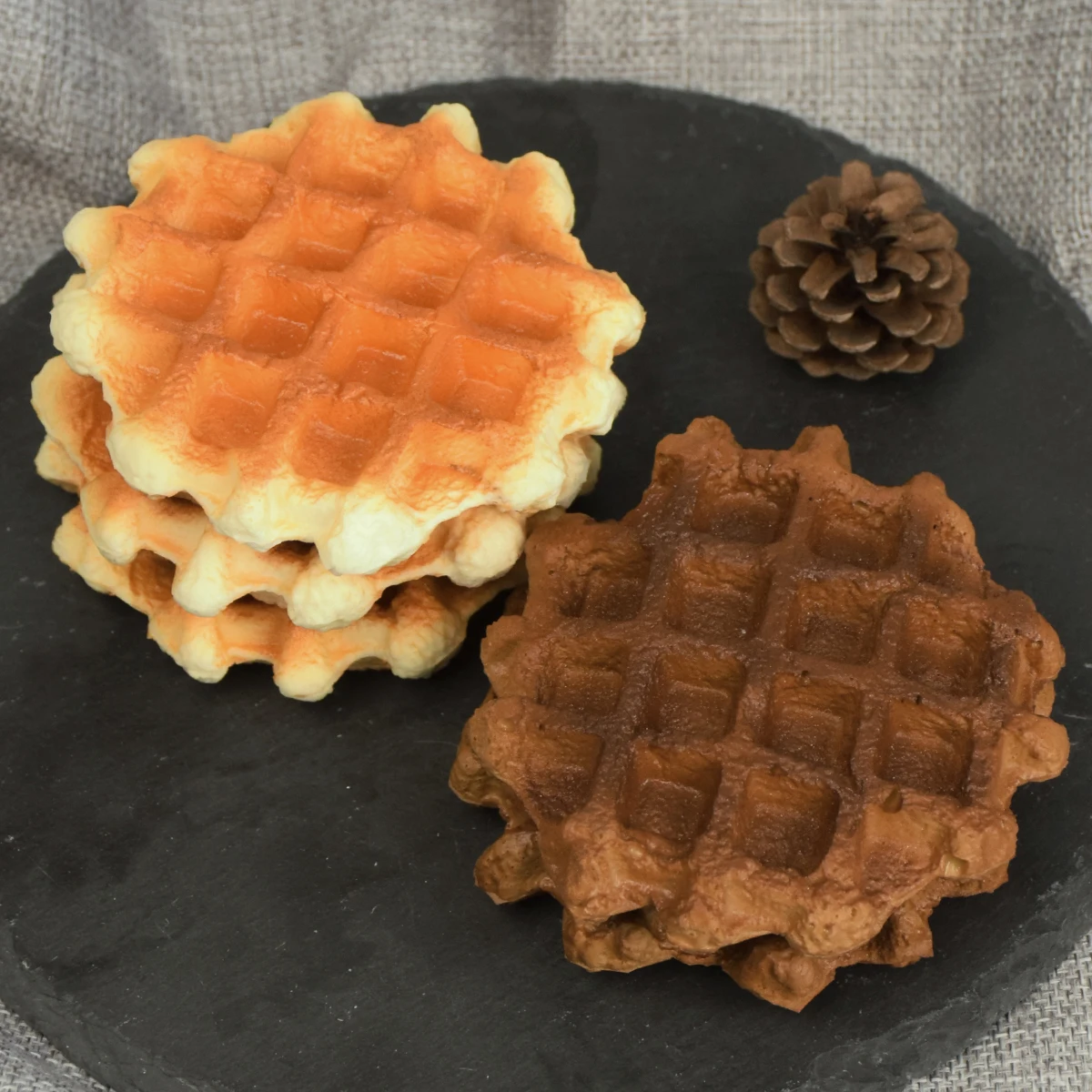 Artificial Fake Cake Food Simulation Realistic Imitation Faux Waffle Cake Replica Pastries Dessert for Display Props Model