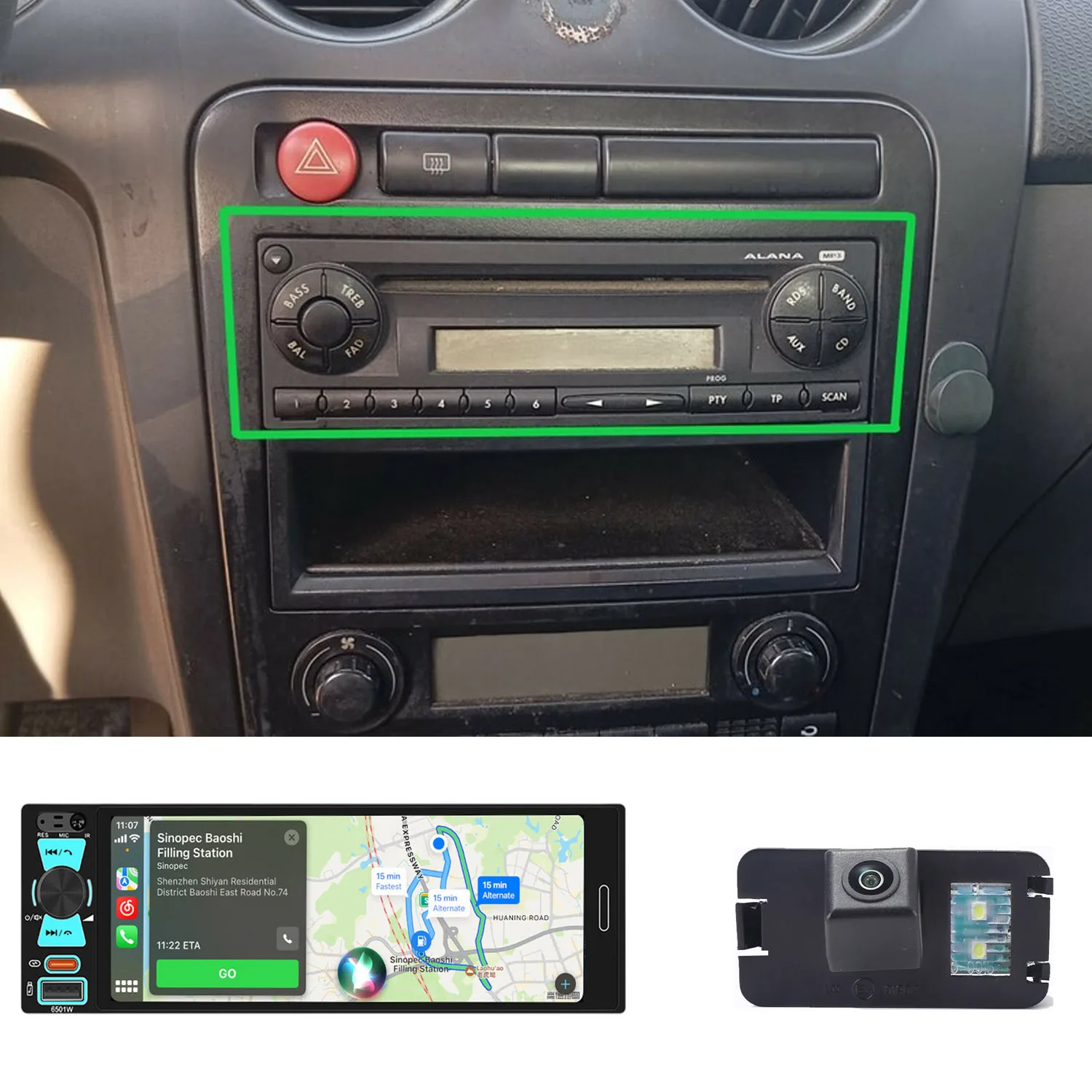 Android Auto Car radio Carpaly GPS Navigation AHD rearview camera For Seat Cordoba Vario/Toledo/Altea/ Arosa/lbiza/Leon