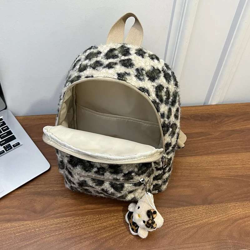 2026 شتاء جديد سستة موضة سروال قصير حقائب الظهر سعة كبيرة شخصية الرجعية الداخلية سستة جيب المرأة الحقائب المدرسية #5