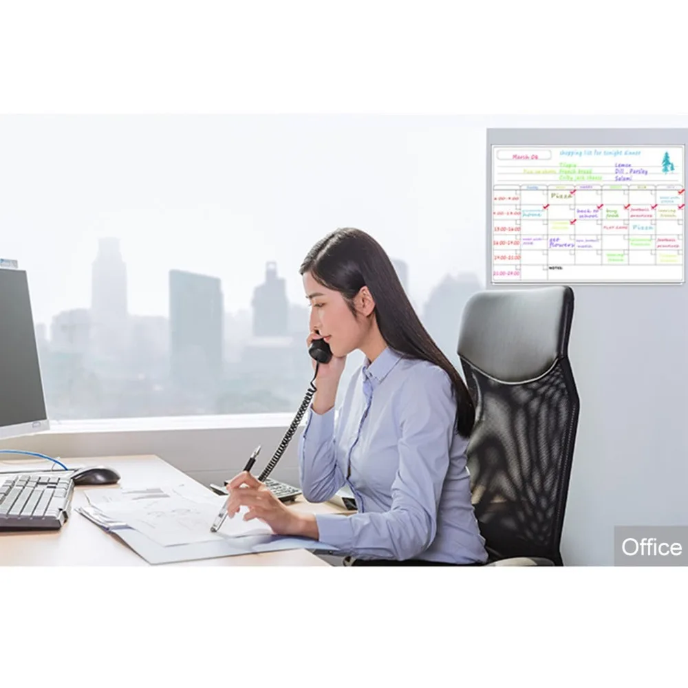 Durable Rubber Backing Dry Erase Board Hanging Design Resuable Calendar Board Practical Whiteboard Calendar Weekly Schedule