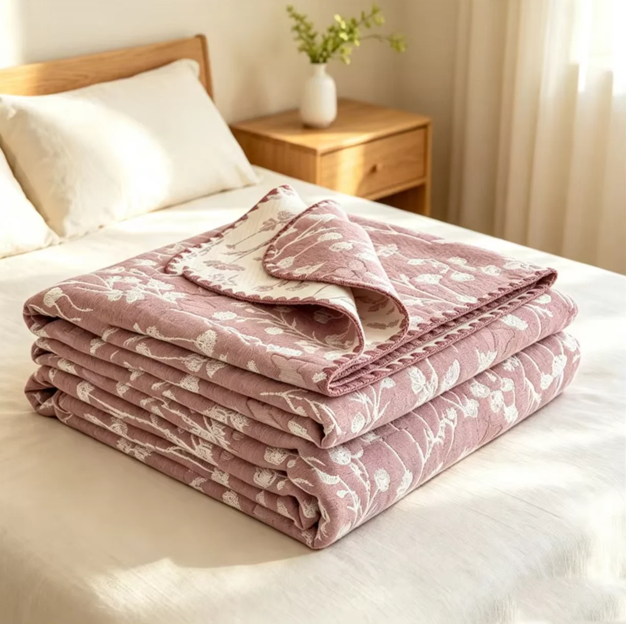 100% Baumwoll-Musselin-Decke für Bett, Sofa, Couch, 3-lagige Leichte Atmungsaktive Boho-Überwürfe in Verschiedenen Größen, Große Sommerdecken