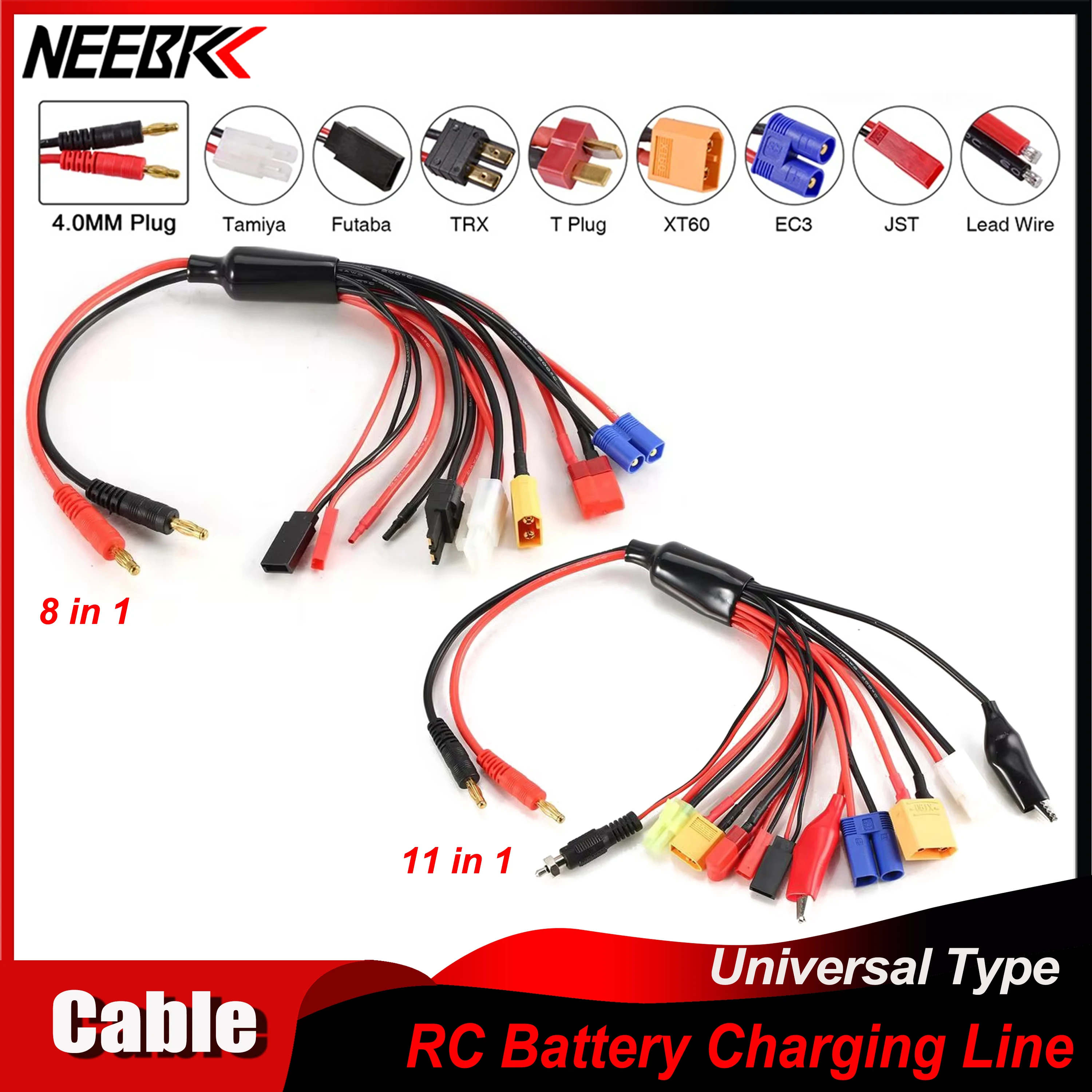 

8 in 1/11 in 1 Lipo Battery Multi Charging Adapter Connector Plug Convert Cable Line for IMAX B6 Charger RC Car & Airplane Parts