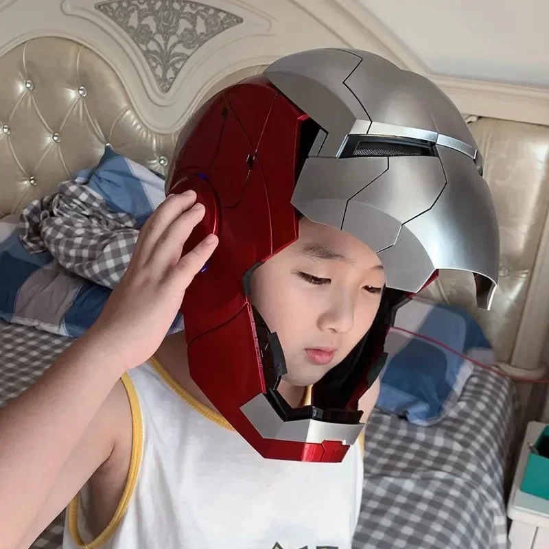 2024 Iron Man Mk5 Helmet Automatoc 1:1 Voice Control Avengers Mk7 Mk5 Cosplay With Led Light Electronic Close Ironman Helmet Gi