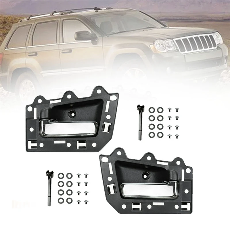 1Pair Front Left Right Inside Door Handle Trim Pull 1JV461J3AA 1JV471J3AA for Jeep Grand Cherokee 2005-2011 82139,LHD