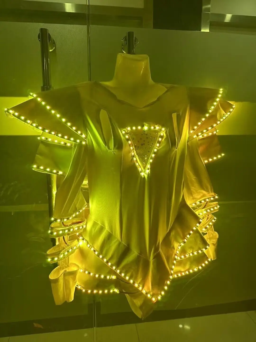 LED Gogo Costume Lighting Leotard Dress Tutu Glowing Dresses Luminous Clothes Dance Show Party Night Clubwear