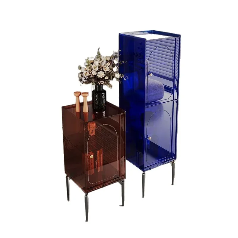 Minimalist wine cabinet acrylic dining side cabinet porch side light luxury bookcase storage locker figure cabinet