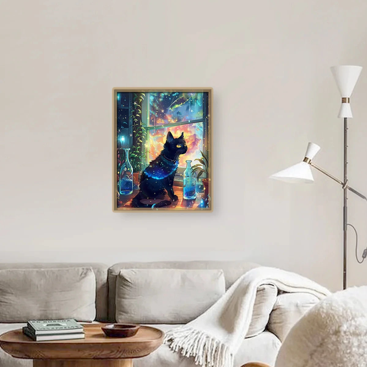 FOREVER YOUNG DIY Diamond Painting Dreamy Starry Night Black Cat Full Resin Square AB Diamonds Crafts Diamond Home Decor Gift