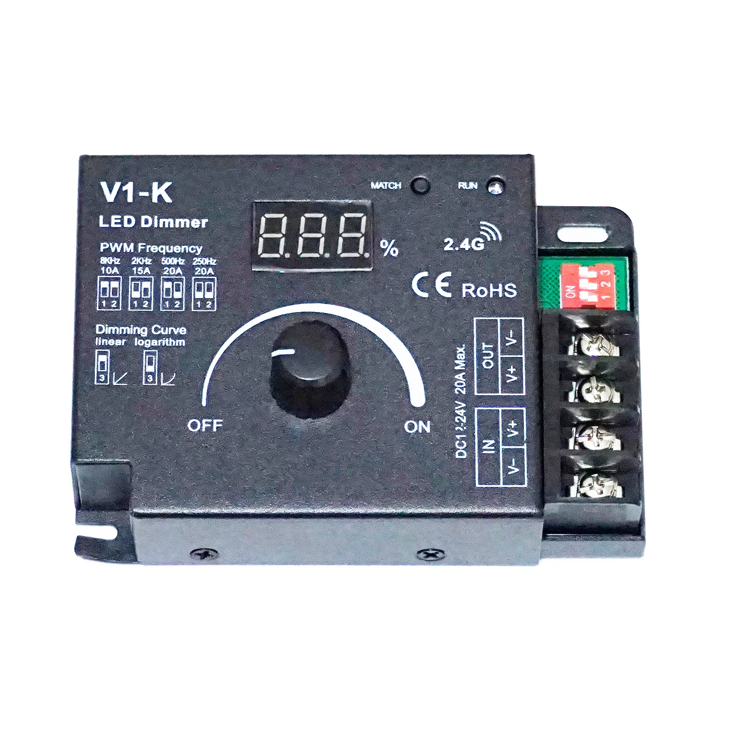 V1-K 1Channel*20A Constant Voltage Controller Overheat/Overload/Short Circuit Protection 4096 Level 0-100% Dimming