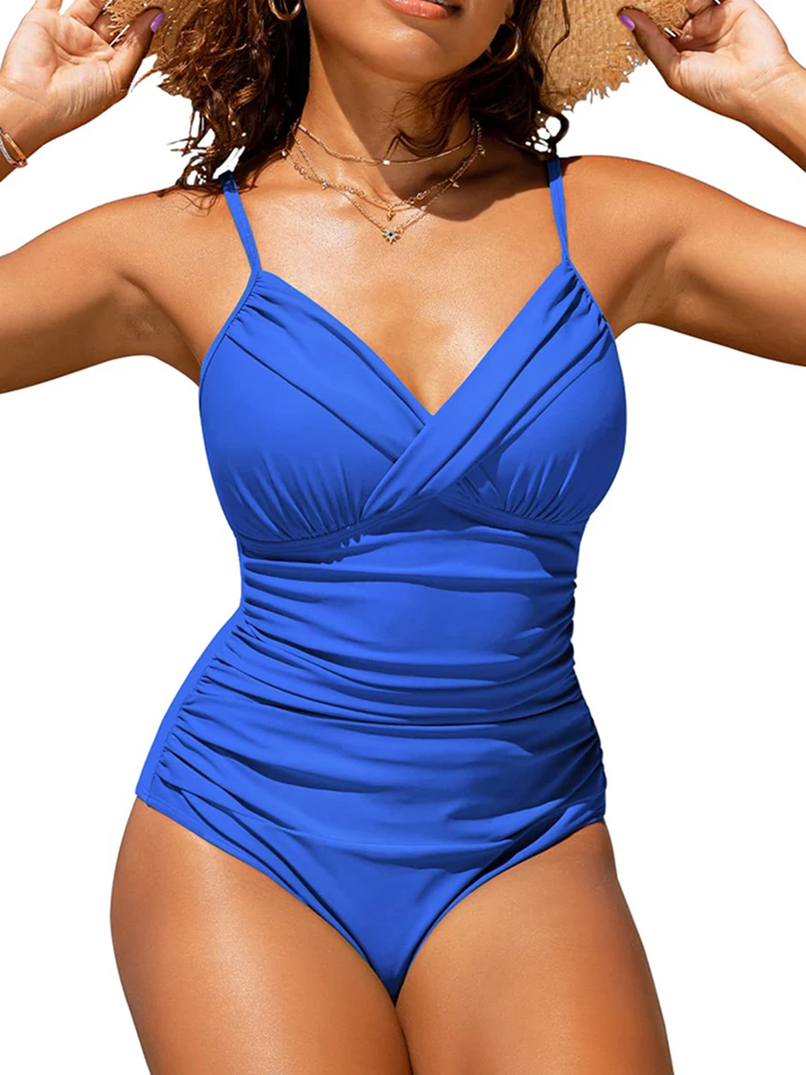 2023 Push Up Swimwear Women One Piece Swimsuit Solid Plus Size Bathers Bathing Suit Padded Beachwear Swimming Summer Bodysuit