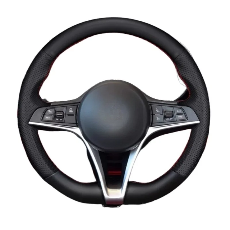 Customize DIY Microfiber Leather Car Steering Wheel Cover For Alfa Romeo Giulia 2016-2020 Stelvio 2017-2020 Car Accessories