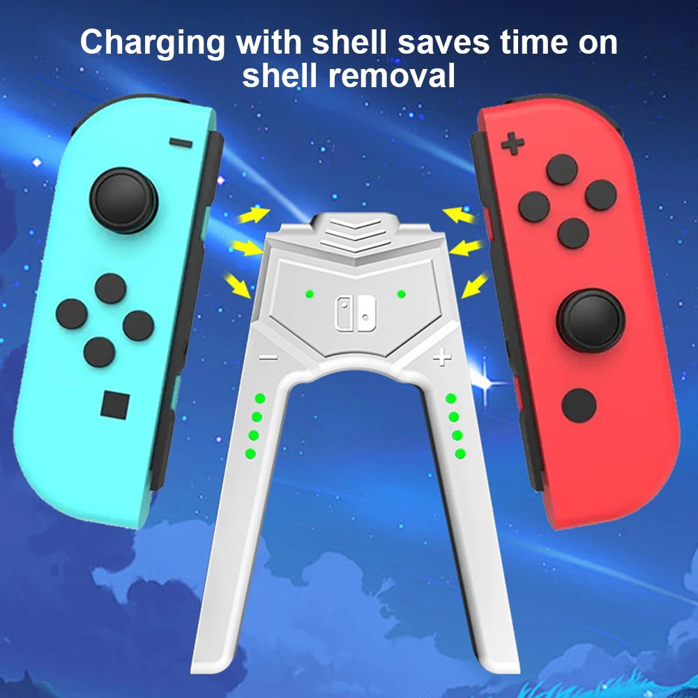 للتبديل OLED Joy-Con شحن قبضة نوع C المحمولة على شكل حرف V تحكم شاحن مقبض شاحن لنينتندو سويتش OLED نموذج