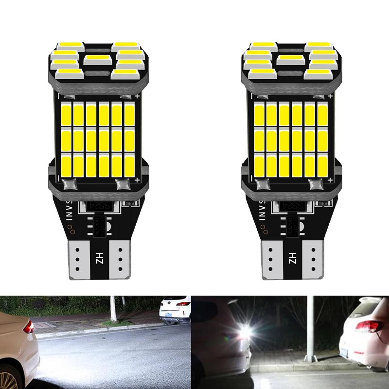 no errors W16W LED T15 921 912 T16 902 canbus Bulbs 45pcs 4014 CHIP Super Bright 1200LM Replace For Car Reversing Light White