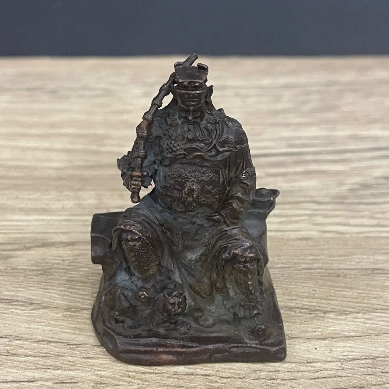 Antique God of Wealth Statue: Zhao Gongming Riding a Tiger, Small Ornament for Home Living Room or Buddhist Hall, Craft Item