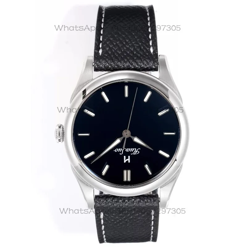 Natural gemstones, turquoise black agate, dial, leather strap, light luxury premium watch, mechanical watch