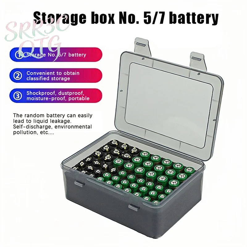 Battery Storage Organizer Holder Holds 54 AA AAA Batteries, Battery Box Case Garage Container,Home Drawer Organization Dispenser