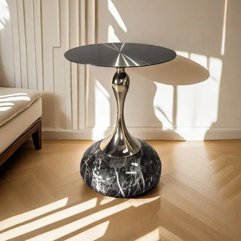 Round Table Home Living Room Corner Walnut Medium And Ancient Style Retro Side Table Small Coffee Table Sofa Side Cabinet Small