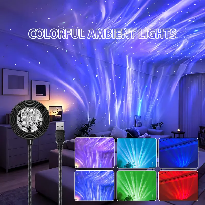 Aurora Ambient Light with Multiple Levels, Modes, and Colors - Dynamic Aurora Ambient Light, Universal for Bedrooms, Bars,