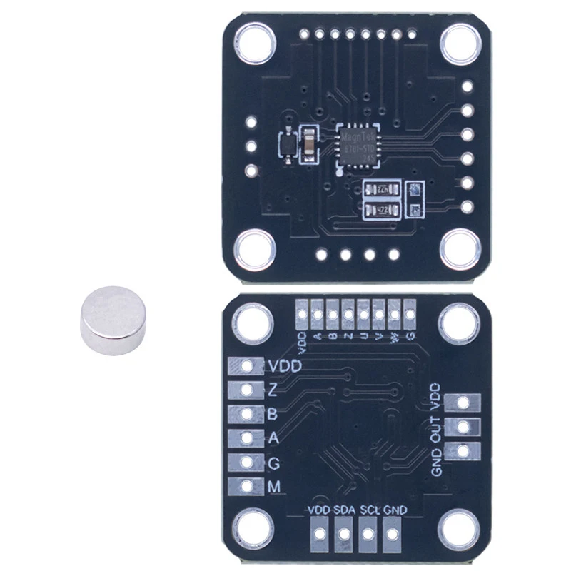 1/3/5PCS MT6701QT Magnetic Rotary Encoder Sensor Module 14-bit High Precision SPI/I2C Interface Alternative To AS5600