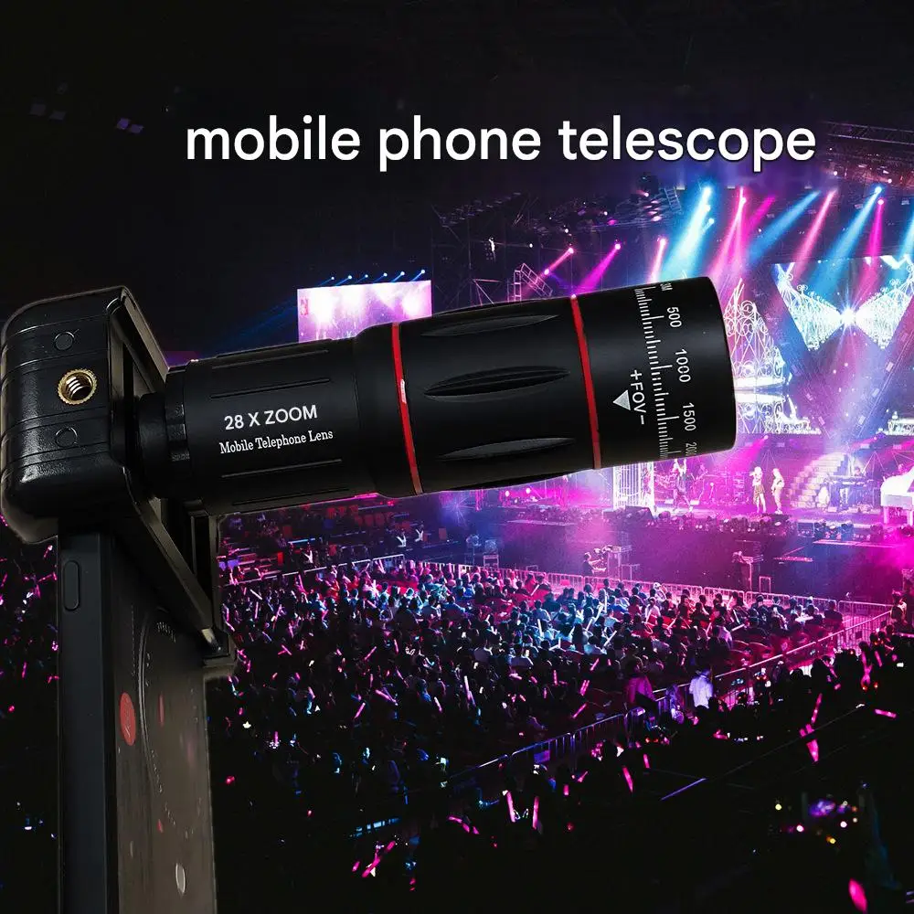 Mobile phone telescopic lens HD telephoto live video concert fishing wide-angle macro high-magnification mirror Bluetooth zoom