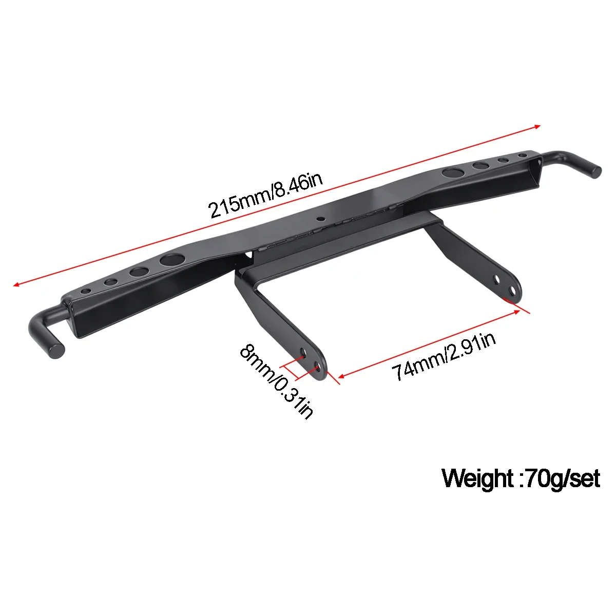 Stainless Steel Rear Bumper for 1/10 RC Crawler Compatible with Vanquish VS4-10 PRO Phoenix