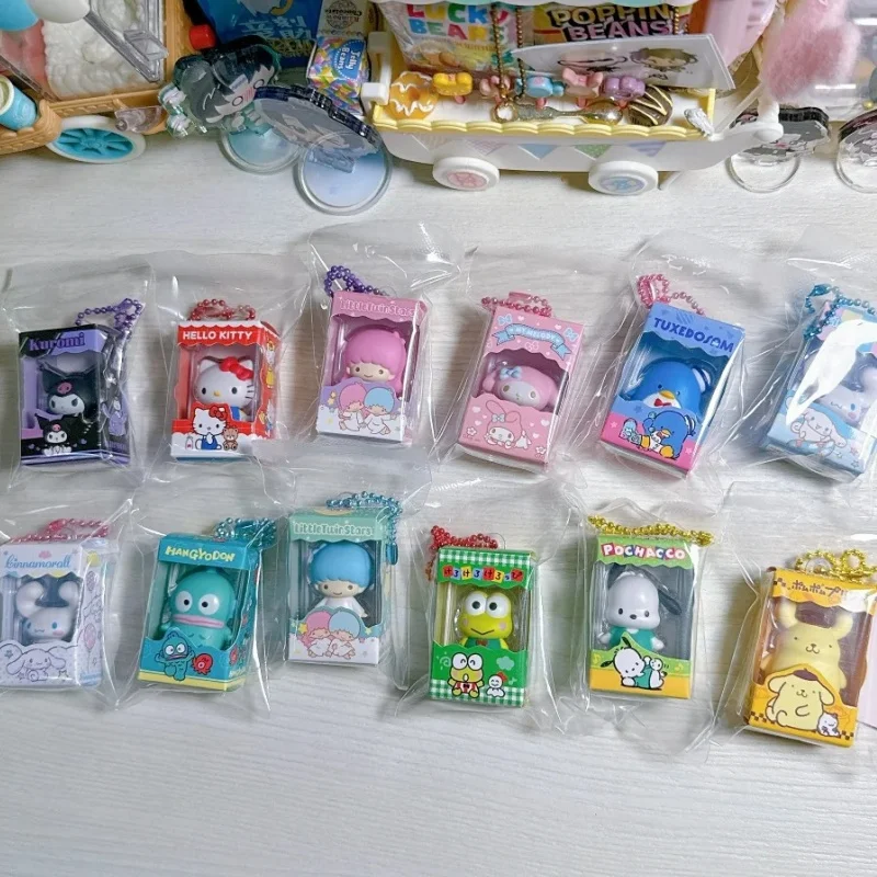Genuine Sanrio Mini My Melody Rice Grain Series Blind Box Kuromi Hellokitty Cinnamoroll Little Twin Stars Charms Cute Gift Toy
