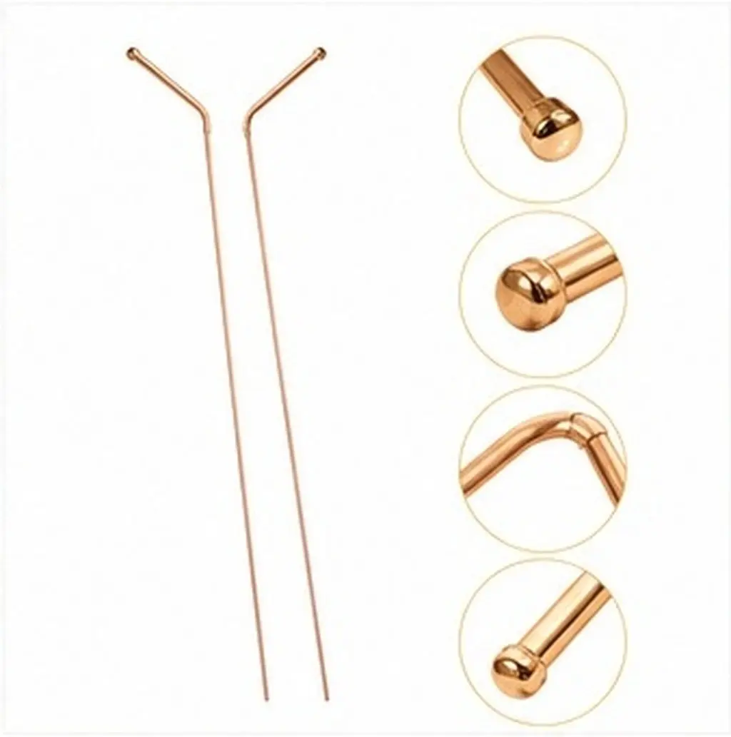 1Set Copper Divining Rods Metal Dowsing Rods for Veins Treasure Hunting Water Witching Tools