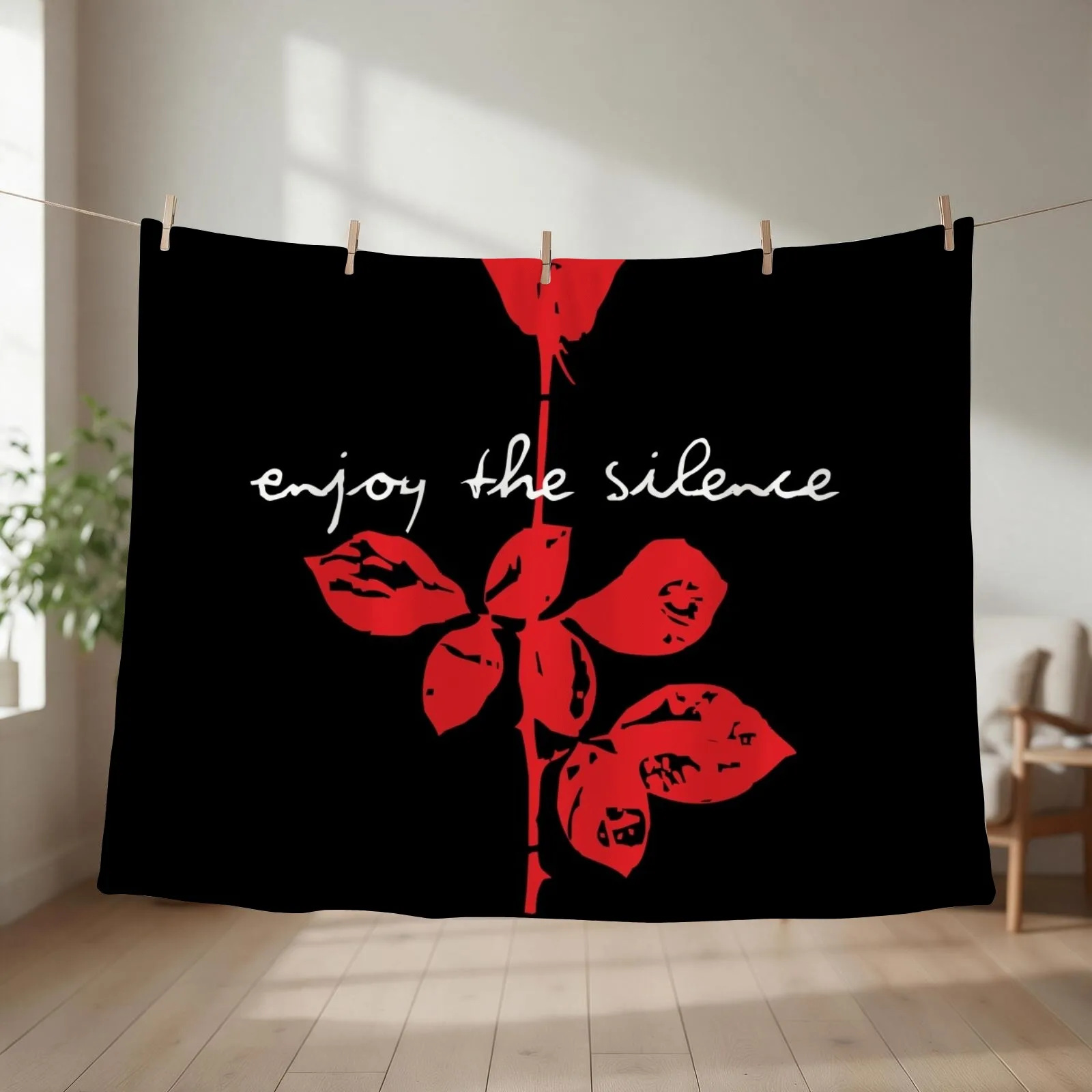 DM Enjoy The Silence Throw Blanket couch cozy soft plush fuzzy picnic outdoor blanket