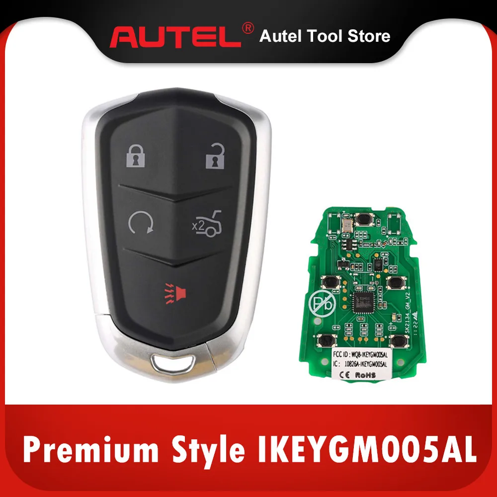 AUTEL MAXIIM IKEY Premium Style IKEYGM005AL for GM Cadillac 5 Buttons Universal Smart Key (Remote Start/ Trunk)