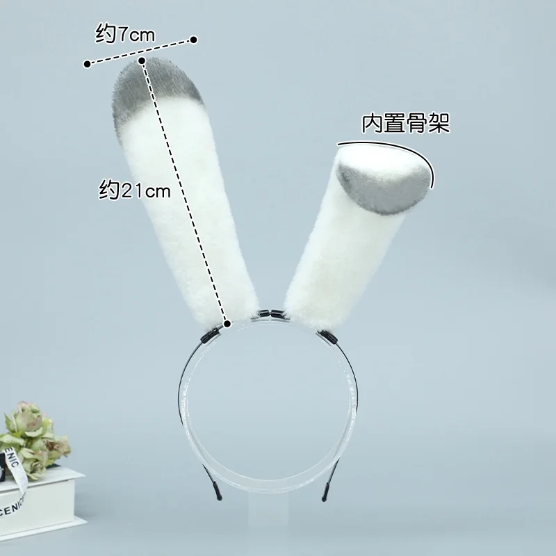 Cute Plush Rabbit Ear Headband for Unisex Featuring Simulated Rabbit Fur Animal Ear Headwear Cosplay Comic Show Head Accessory