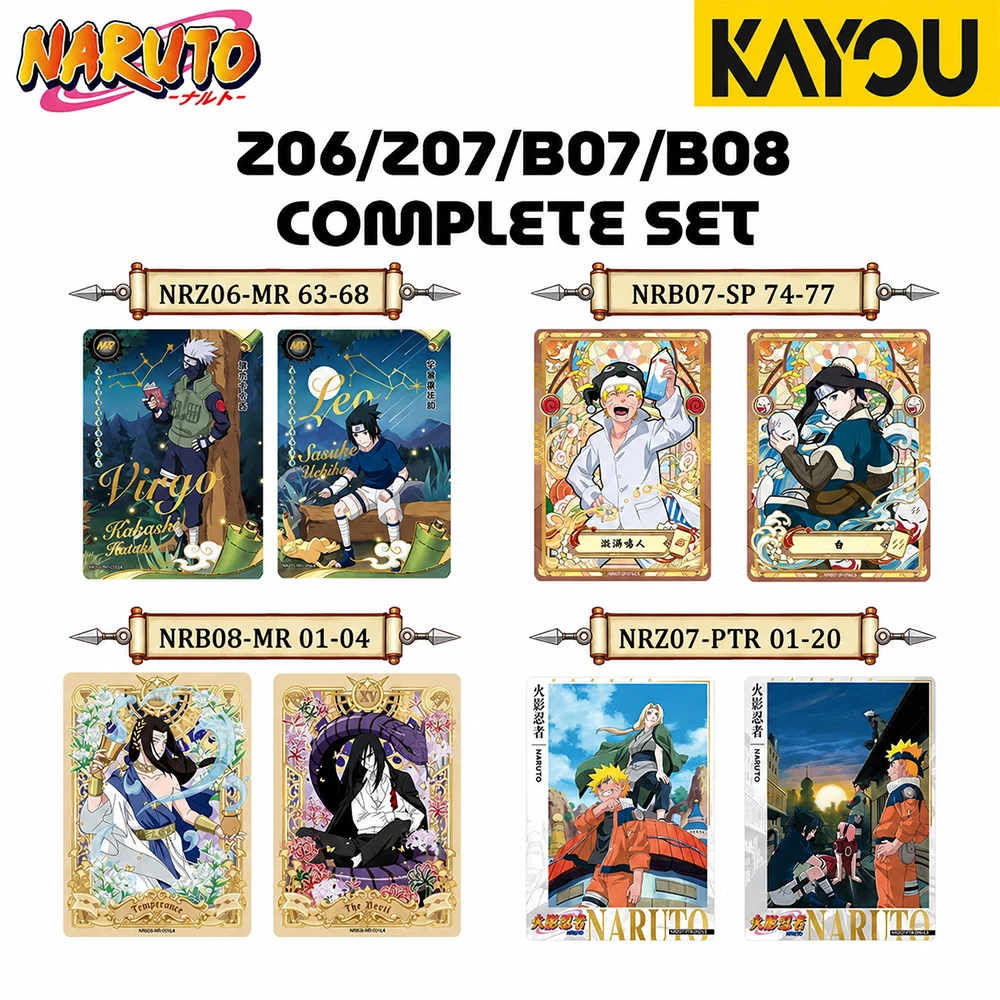 Kayou Naruto Card NRZ06\NRZ07\NRB07\NRB08 Complete Set Genuine Anime Collection Cards Toy&Gifts For Fans