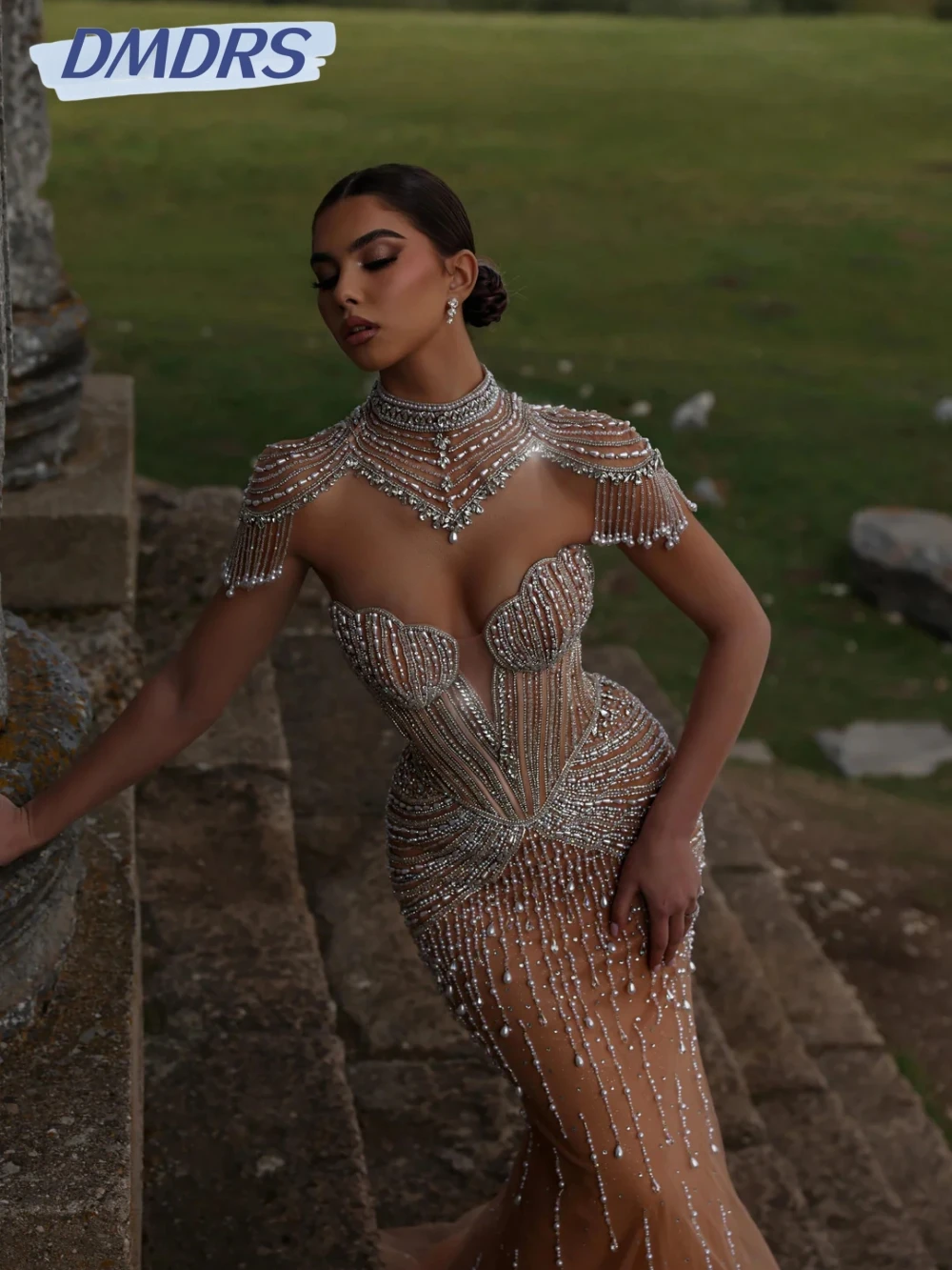 2026 جديد رائع اللؤلؤ كريستال فستان سهرة طويل ساحر الحبيب الرقبة حفل زفاف ثوب مخصص أنيق فساتين لحضور الحفلات الموسيقية