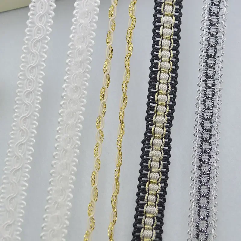 5Meters/16.4Ft Each Pack New Lace with Clothing Accessories DIY Crafts Wedding Dress Prom Clothes 8-Character Webbing Lace