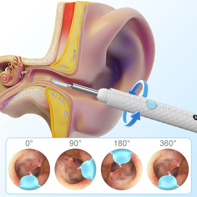 Visual Wireless Otoscope Ultra Thin 4.2MM Camera HD 1080P Ear Scope WiFi Endoscope for IOS/Android with Ear Wax Cleaning Tools
