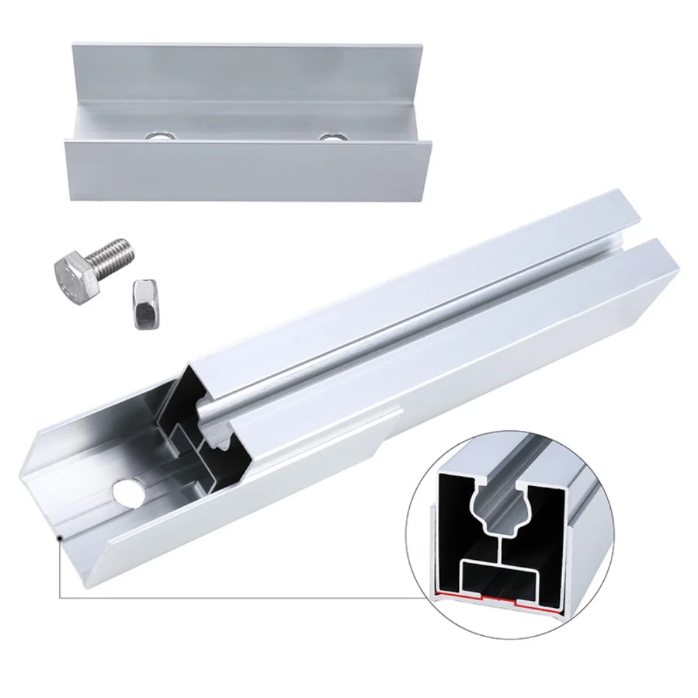 

8 шт., разъем для кронштейна солнечной панели, крепление на рейку из алюминиевого сплава для надежной установки на открытом воздухе для различных панелей 120x41x30 мм