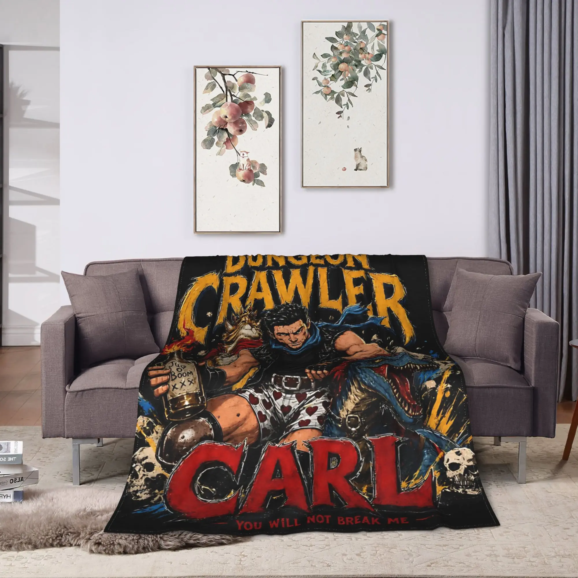 Dungeon Crawler Carl Blanket  Super Soft Funny Plush Throw Blanket For Outdoor Travel Flannel Bedspread Bed Cover