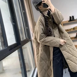 Korean Medium Long Styles Female Down Cotton coat 2024 Large Size 4XL Women Parkas Jacket Autumn Winter Cotton Padded Lady Coats