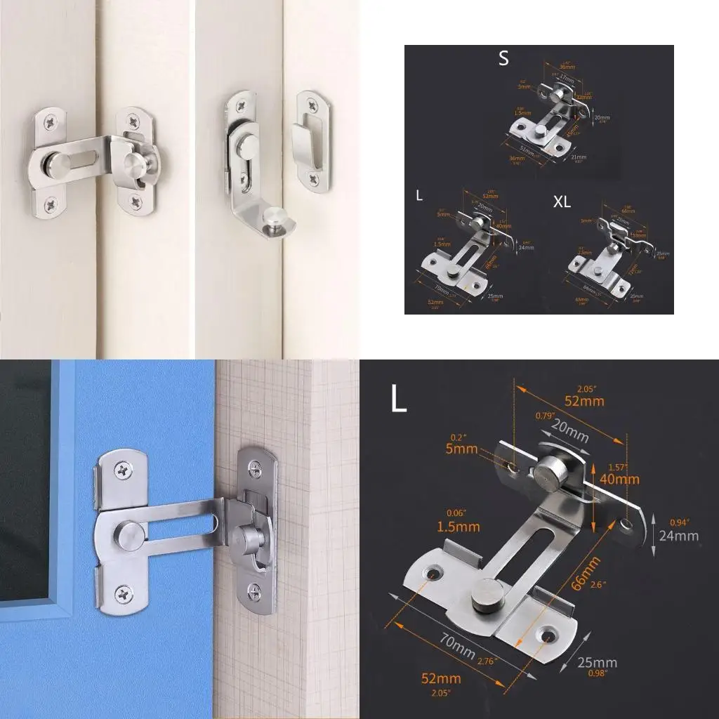 

652F Anti-theft Buckle Door Lock Stainless Steel Buckle Gate for Latch