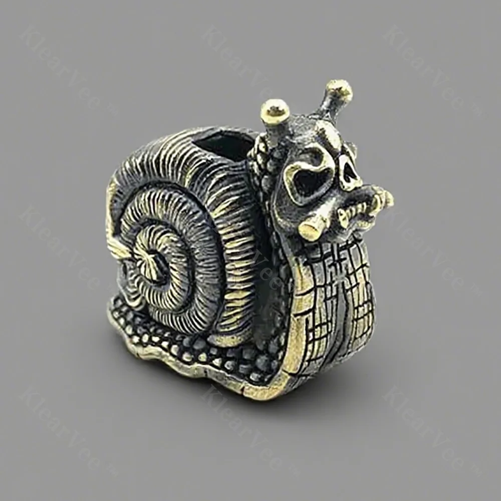 

Латунный улитка, череп, нож, бисер, EDC, уличный инструмент, рюкзак, шкафчик для шнура, ремешок, слайдер, кулон, брелок, браслет, аксессуар «сделай сам»