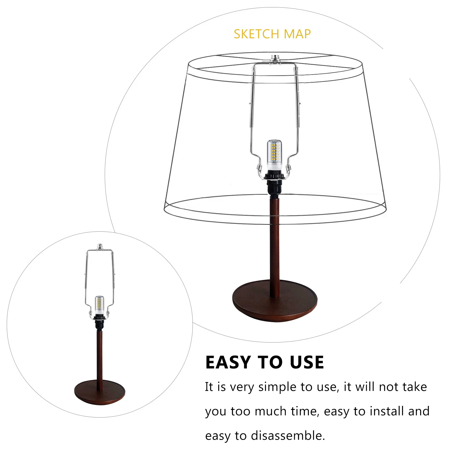 

Telescopic Lampshade Harp Kit Iron Durable Holder for Table Floor Lamp DIY Lamp Shade Adapter Repair Parts Lampshade Adapter