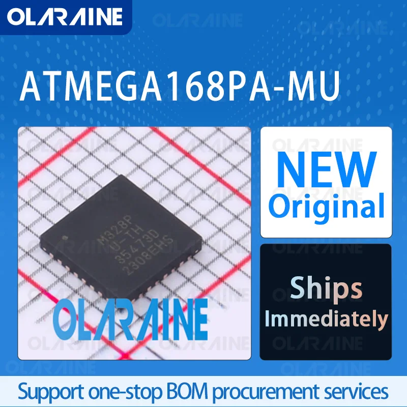 

1/5/10Pcs ATMEGA168PA-MU QFN-32 original ic chip 8-bit microcontroller RoHS Core AVR Program memory 16 kB Voltage 5.5 V